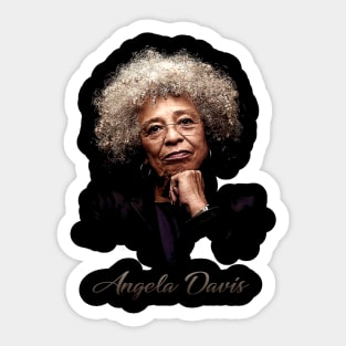 Unapologetically Black Angela Graphic Tee for Cultural Activists Sticker